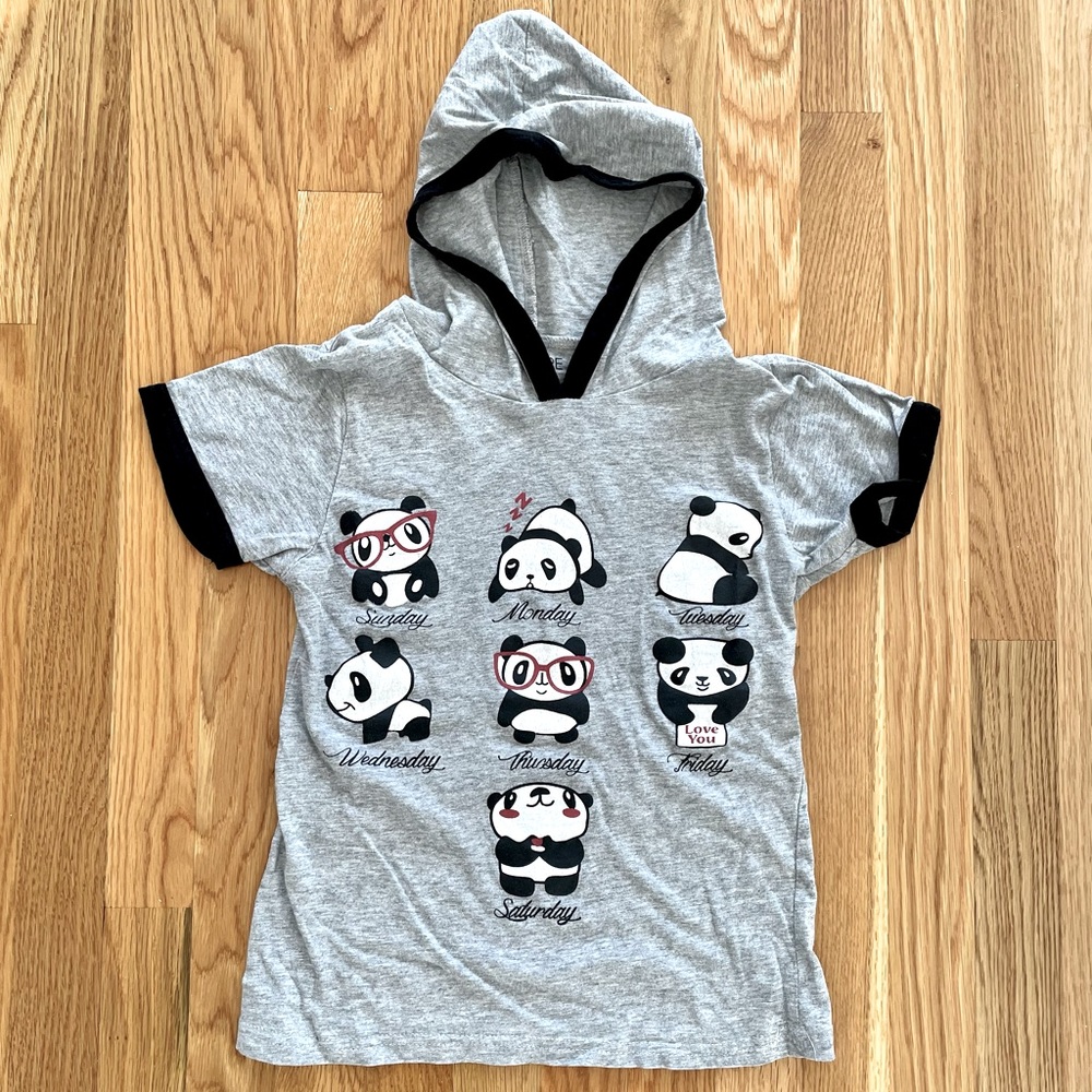 On Fire Panda Day of the Week Hooded Tee (Small)